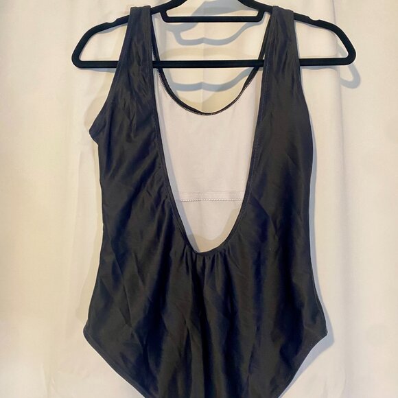 Zaful One-Piece Swimsuit, Size US 6 Flamingo Black & Pink Pattern, Low-Back. - Picture 2 of 5